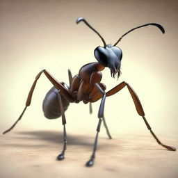 A hyper-realistic image of an ant