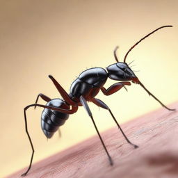 A hyper-realistic image of an ant