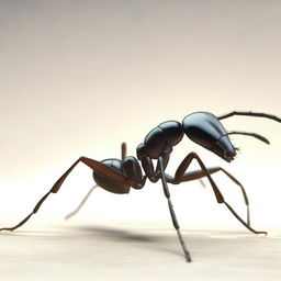 A hyper-realistic image of an ant