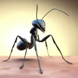 A hyper-realistic image of an ant