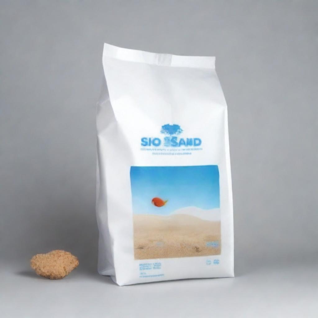 This high-definition illustration showcases 'SIO-SAND', a custom-designed heavy industrial plastic bag complete with handles for easy pick-up