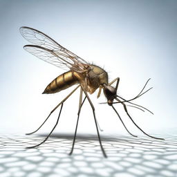 A hyper-realistic image of a mosquito