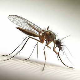 A hyper-realistic image of a mosquito