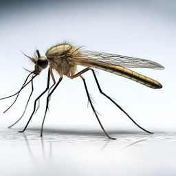 A hyper-realistic image of a mosquito