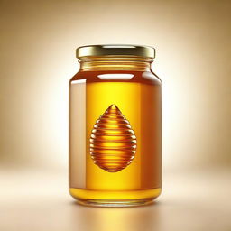 A hyper-realistic image of a jar of honey