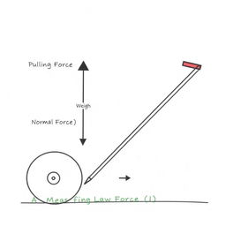 A clear and simple diagram of a lawn roller, featuring labeled arrows