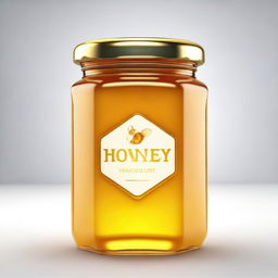 A hyper-realistic image of a jar of honey