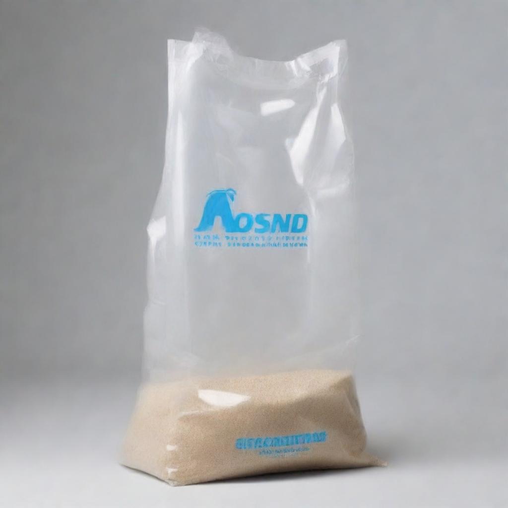 This is a high-definition illustration of a 'SIO-SAND' branded, custom-designed heavy-duty plastic bag