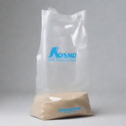 This is a high-definition illustration of a 'SIO-SAND' branded, custom-designed heavy-duty plastic bag