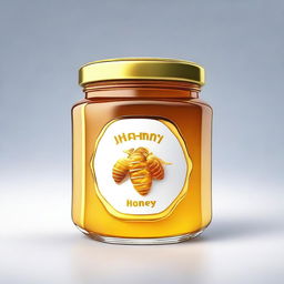 A hyper-realistic image of a jar of honey