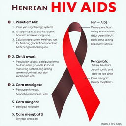 Poster tentang HIV AIDS yang informatif dan menarik, menampilkan: 1