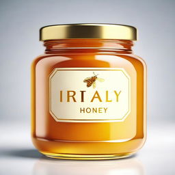 A hyper-realistic image of a jar of honey