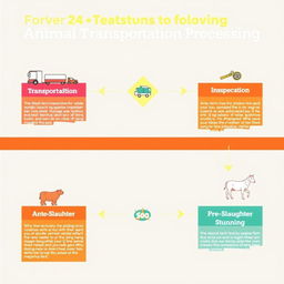 A detailed and informative flow chart illustrating the process of animal transportation to processing