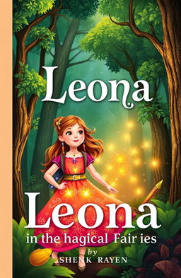 The book cover for 'Leona in the Land of Magical Fairies', featuring a lush forest background that evokes a sense of enchantment and wonder