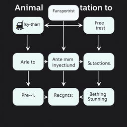 A flowchart diagram illustrating the process of animal transportation to slaughter