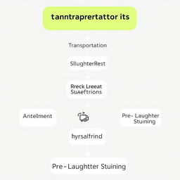A flowchart diagram illustrating the process of animal transportation to slaughter