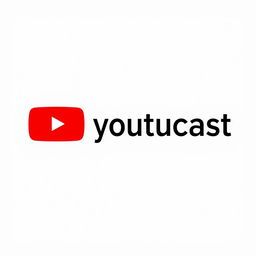 A logo design inspired by the YouTube logo, featuring a stylized play button icon integrated into the design