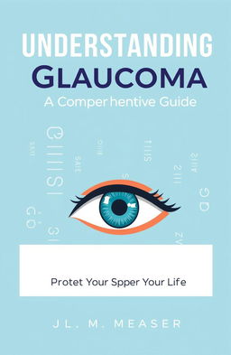 A visually appealing cover design for a book about glaucoma, featuring a stylized eye illustration that emphasizes the condition