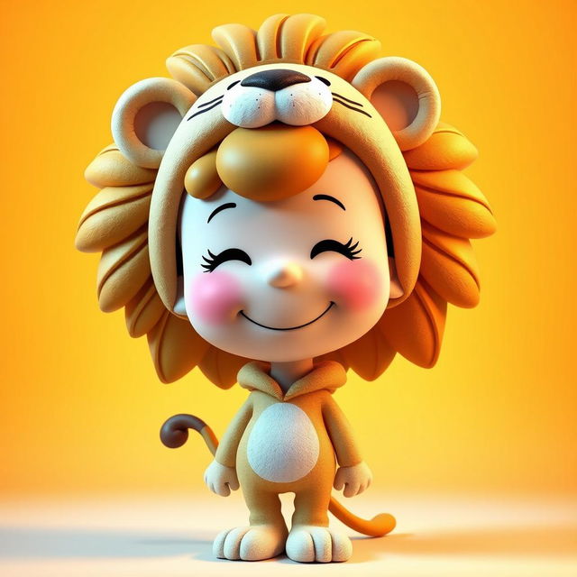 A female cartoon character from Peanuts dressed in a female lion costume featuring a beautiful, fluffy mane