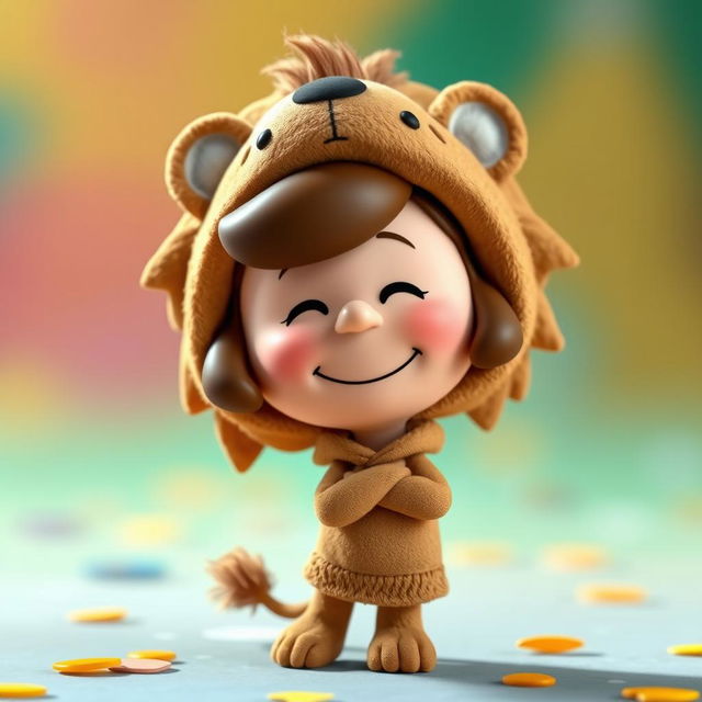 A female cartoon character from Peanuts dressed in a lion costume featuring a prominent mane and ears