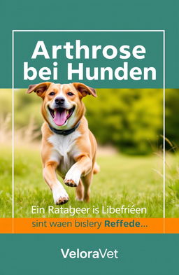 A professional book cover design for a dog health guide titled 'Arthrose bei Hunden – Ein Ratgeber für mehr Lebensfreude'