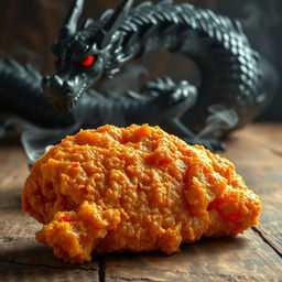 A delicious piece of KFC fried chicken, perfectly crispy and golden brown, placed on a rustic wooden table