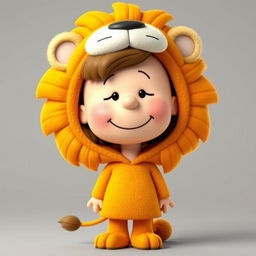 A female cartoon character from Peanuts wearing a lion costume that includes a fluffy mane and distinctive ears