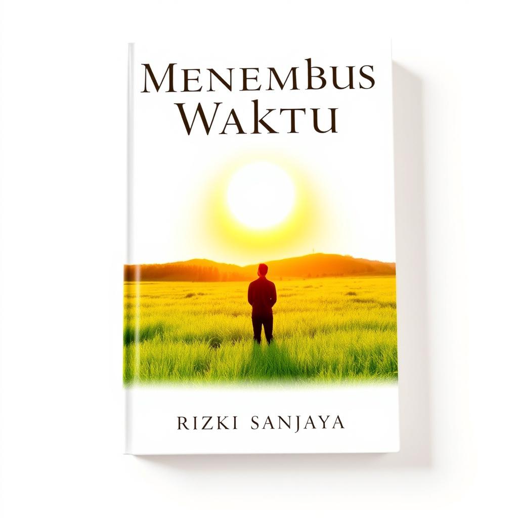 A book cover for 'Menembus Waktu' by Rizki Sanjaya