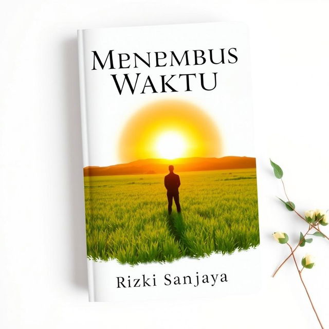 A book cover for 'Menembus Waktu' by Rizki Sanjaya