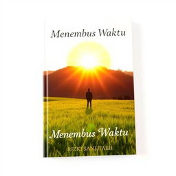 A book cover for 'Menembus Waktu' by Rizki Sanjaya