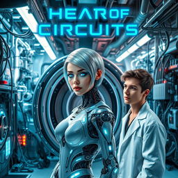 A futuristic laboratory filled with intricate equipment, glowing lights and pulsating wires