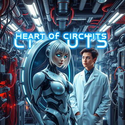 A futuristic laboratory filled with intricate equipment, glowing lights and pulsating wires