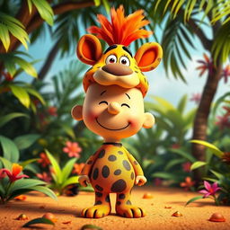 A cartoon character from Peanuts styled as Pumbaa from The Lion King, wearing a distinctive headpiece that mimics Pumbaa's features