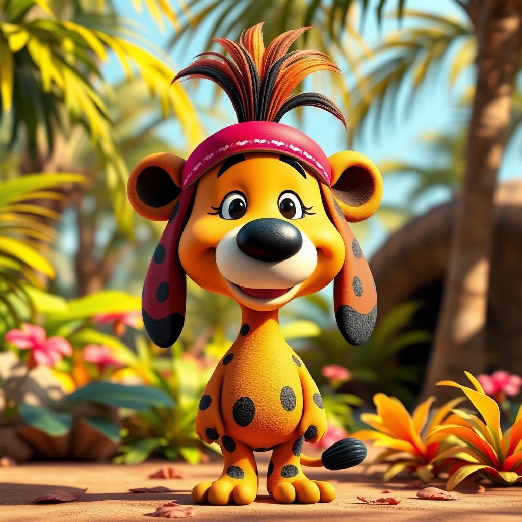 A cartoon character from Peanuts styled as Pumbaa from The Lion King, wearing a distinctive headpiece that mimics Pumbaa's features