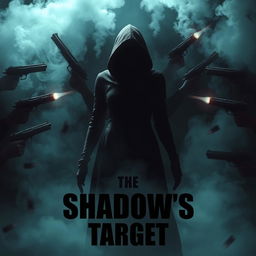 A realistic depiction of a mysterious dark figure shrouded in shadows, standing in a smoky environment, creating an aura of intrigue and danger