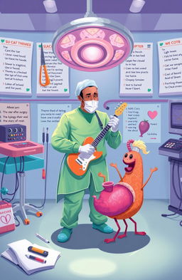 A captivating artistic illustration inspired by the theme of 'Surgery in Rhyme' by Amjad Alnimer