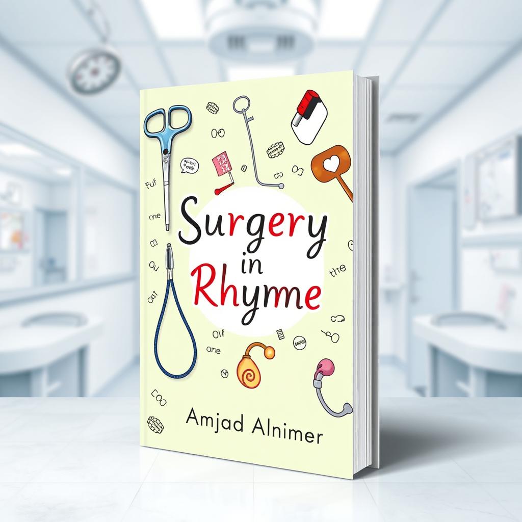 A visually appealing book cover design for 'Surgery in Rhyme' by Amjad Alnimer