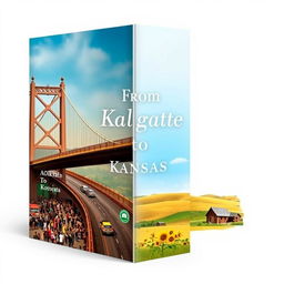 A captivating book cover design for a novel titled 'From Kolkata to Kansas'