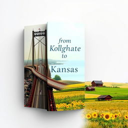 A captivating book cover design for a novel titled 'From Kolkata to Kansas'