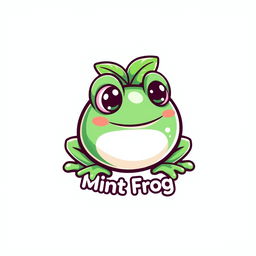 A charming and playful logo design featuring a cartoon-style mint frog