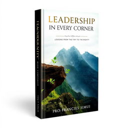 A striking book cover design titled 'Leadership in Every Corner: Lessons from the Tiny to the Mighty'
