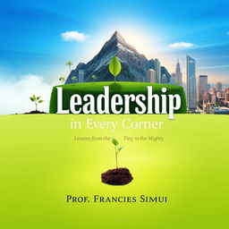 A visually captivating book cover for 'Leadership in Every Corner: Lessons from the Tiny to the Mighty'