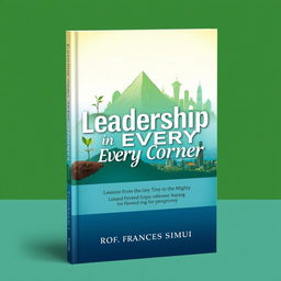 A visually captivating book cover for 'Leadership in Every Corner: Lessons from the Tiny to the Mighty'