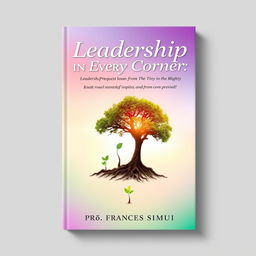 A captivating book cover design for 'Leadership in Every Corner: Lessons from the Tiny to the Mighty' by Prof