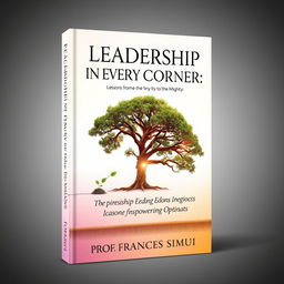 A captivating book cover design for 'Leadership in Every Corner: Lessons from the Tiny to the Mighty' by Prof
