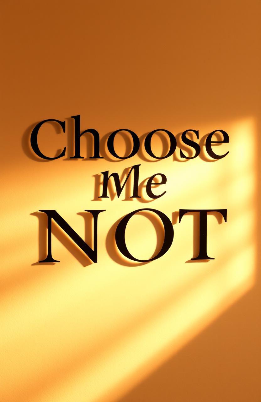 The phrase 'Choose Me Not' artistically designed with a shadow effect to give depth