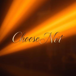 The phrase 'Choose Me Not' beautifully written in elegant calligraphy, featuring a subtle shadow effect to create depth