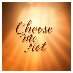 The phrase 'Choose Me Not' beautifully written in elegant calligraphy, featuring a subtle shadow effect to create depth