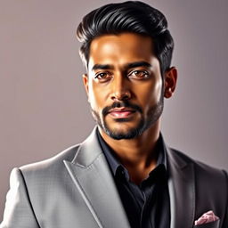A stunning portrait of Prithviraj Sukumaran, an Indian film actor and director, showcasing his charismatic personality