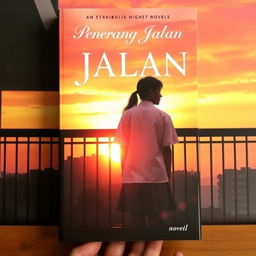 A visually striking book cover for a novel titled 'Penerang Jalan